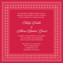 Red Lantern Classic Lotus Borders Invitation