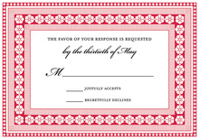 Modern Red Flourish RSVP Cards