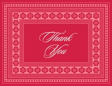 Red Lantern Classic Lotus Borders Thank You Cards