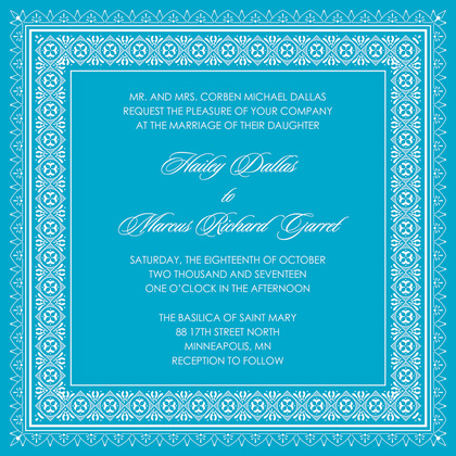 Tango Tangerine Deco Tile Borders Invitation