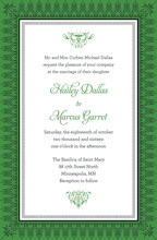 Leaf Green Nouveau Frame Invitations