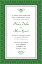 Modern Stylish Green Border Party Invitations