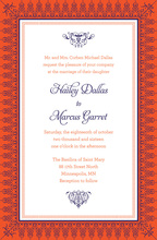 Tango Tangerine Nouveau Frame Invitations