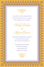Stylish Yellow Border Party Shower Invitations