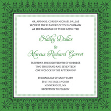 Leaf Green Nouveau Frame Invitation
