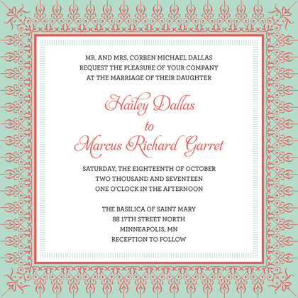 Mustard Nouveau Frame Invitation