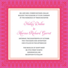 Hot Pink And Red Nouveau Frame Invitation