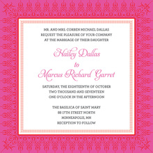 Hot Pink And Red Nouveau Frame Invitation