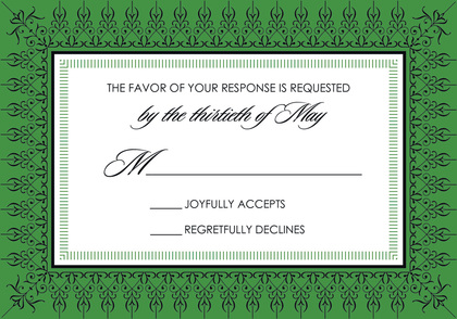 Leaf Green Nouveau Frame Invitations