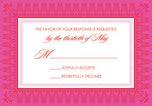 Simply Modern Pink Border RSVP Cards