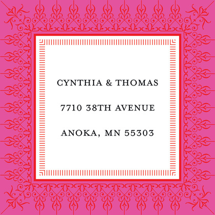 Hot Pink And Red Nouveau Frame Invitation
