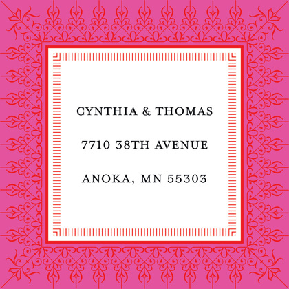 Hot Pink And Red Nouveau Frame Invitation