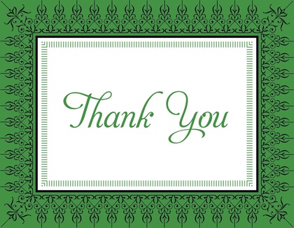 Mint Salmon Nouveau Frame Thank You Cards