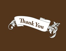 Traditional Vintage Leaf Brown Thank You Cards