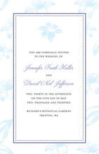 Blue Casablanca Decorated Lily Rose Invitations