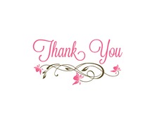 Vintage Inspired Magenta Bouquet Thank You Cards