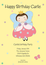 Gold Glitter Princess Crown Photo Birthday Invitations