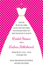 Stitched Bride Polka Dots Hot Pink Bridal Invitations