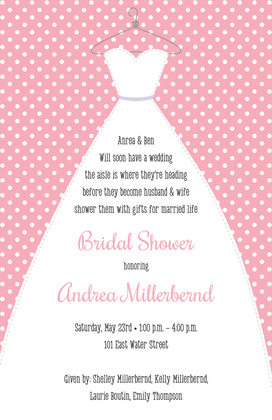 Stitched Bride Polka Dots Black Bridal Invitations