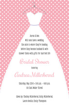 Stitched Bride Polka Dots Pink Bridal Invitations