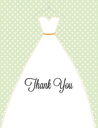 Stitched Bride Polka Dots Black Thank You Cards