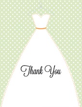 Stitched Bride Polka Dots Sage Thank You Cards