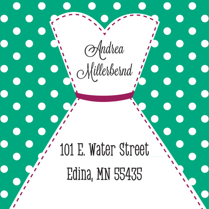 Stitched Bride Polka Dots Black Stickers