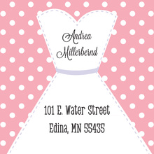 Stitched Bride Polka Dots Pink Stickers