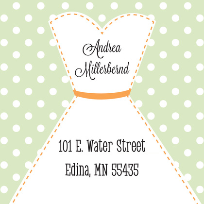 Stitched Bride Polka Dots Hot Pink Stickers