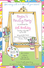 Bright Colorful Paint Pallet Birthday Party Invitations