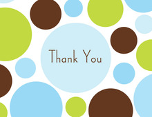 Blue Chocolate Lime Dots Thank You Cards