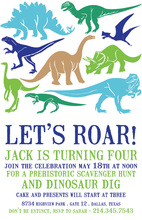 Dinosaur Silhouettes Invitation