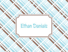First Birthday Blue Patterns Thank You Cards