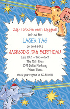 Exciting Game Laser Tag Blue Invitations