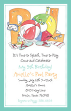 Pool Time Aqua Invitation