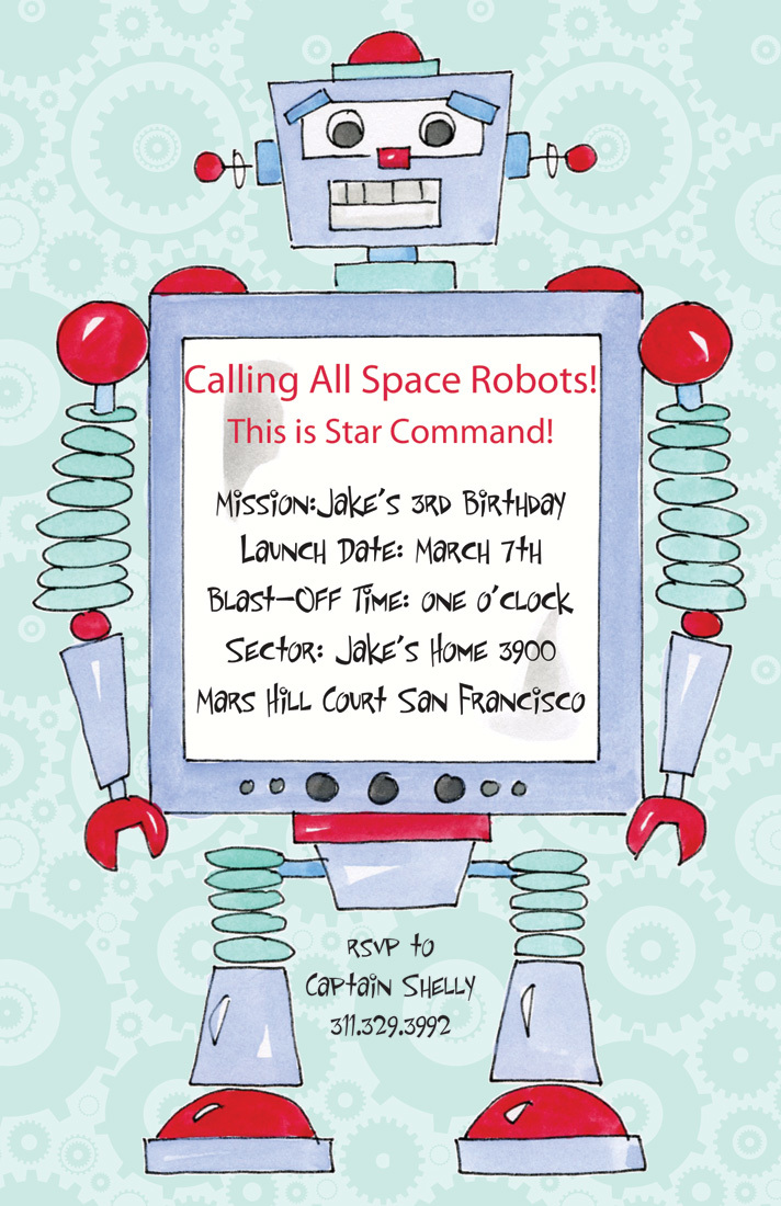 Retro Robot Invitation
