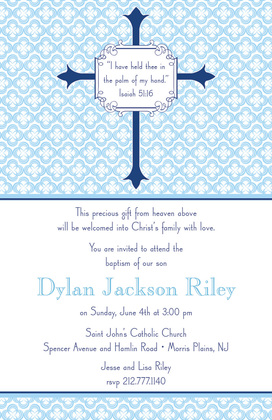 Khaki Stripe Cross Invitation