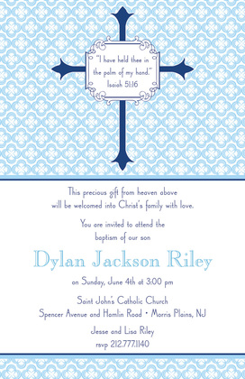 Pink Stripe Cross Invitation