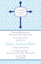 Blue Stripe Cross Invitation