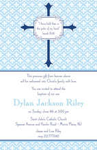 Blue Stripe Cross Invitation