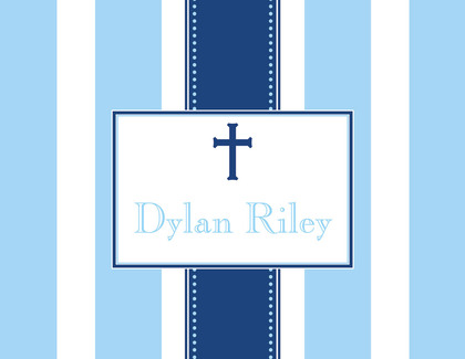 Blue Stripe Cross Invitation