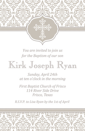 Fancy Pink Cross Invitation