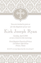 Fancy Taupe Cross Invitation