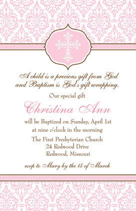 Fancy Blue Cross Invitation