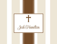 Khaki Stripe Cross Thank You Cards