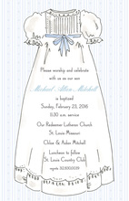 Laurel Christening Blue Invitation