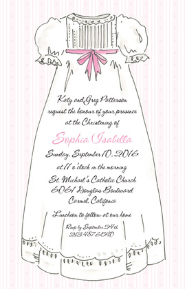 Laurel Christening Grey Invitation