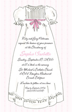 Laurel Christening Pink Invitation