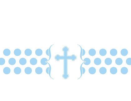 Modern Christening Blue Invitation
