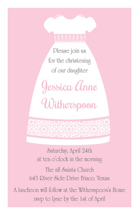 Modern Christening Blue Invitation